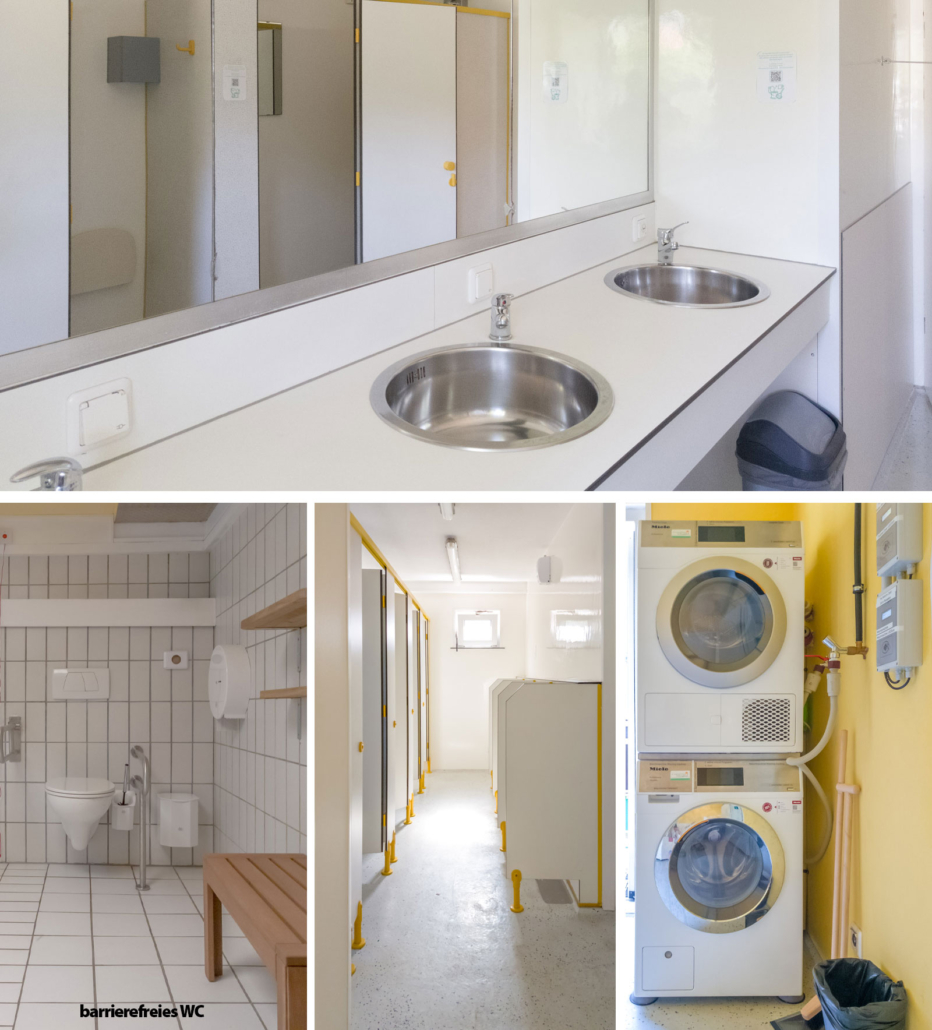 Sanitärgebäude nähe Rezeption